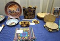 Traditional Uzbek handmades placed on a table Royalty Free Stock Photo
