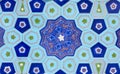 traditional Uzbek pattern on the ceramic tile on the wall of the mosque, background Royalty Free Stock Photo