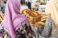 Traditional uzbekistan bread lavash at local bazaar, is a soft f