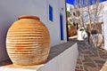 Traditional vase in the street of greek town