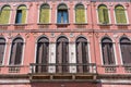 Traditional Venetian building facade doors and windows background Royalty Free Stock Photo