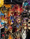 traditional Venetian carnival mask on street stand