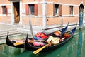 Traditional Venetian landscape with gondolas