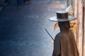 Traditional venetian mannequin in Plague doctor costume, mask and hat Royalty Free Stock Photo