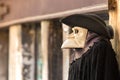 Traditional venetian mannequin in Plague doctor costume, mask and hat Royalty Free Stock Photo