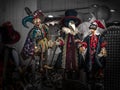 Traditional Venetian marionette dolls in a shop window in Venice