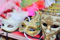 Traditional venetian mask in store on street, Verona Italy. Royalty Free Stock Photo
