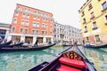 Traditional Venice Gondola Rides on Canals Royalty Free Stock Photo