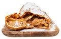 Traditional viennese sliced apple strudel isolated Royalty Free Stock Photo