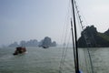 Traditional Vietnamese boats in china sea