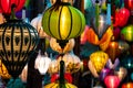 Traditional Vietnamese Colorful Lanterns at Night on the Streets of Hoi An, Vietnam Royalty Free Stock Photo