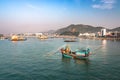 A Traditional Vietnamese Fishing Boat at Cai River in Nha Trang Royalty Free Stock Photo