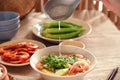 In Vietnam, family meals with many Traditional Vietnamese Food has been one of the unique cultural features Royalty Free Stock Photo