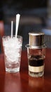 Traditional Vietnamese Iced Coffee Phin Drip Royalty Free Stock Photo