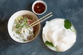 A traditional Vietnamese noodle and beef soup Royalty Free Stock Photo