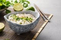 Traditional vietnamese noodle soup Pho in a bowl