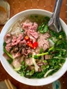 Traditional Vietnamese soup Pho with beef and rice noodle Royalty Free Stock Photo