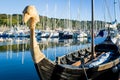 Traditional viking`s boat at Tarbert marina