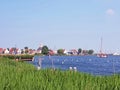 The traditional village Durgerdam at the IJsselmeer in Nethe