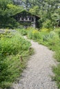 Traditional village house in the valley. Royalty Free Stock Photo