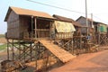 Traditional village life near the river in the countryside in Cambodia Royalty Free Stock Photo