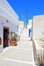 The traditional village of Megalochori in Santorini, Greece Royalty Free Stock Photo