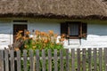 Traditional village in Poland. Open Air Museum. Wooden houses. Wooden folk architecture from different areas of the Lublin Royalty Free Stock Photo