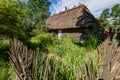 Traditional village in Poland. Open Air Museum. Wooden houses. Wooden folk architecture from different areas of the Lublin