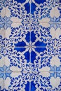 Vintage blue ceramic glazed tiles in Lisbon, Portugal