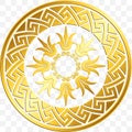 Traditional vintage gold Greek ornament, Meander Royalty Free Stock Photo