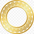 Traditional vintage gold Greek ornament, Meander Royalty Free Stock Photo