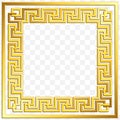 Traditional vintage gold Greek ornament, Meander Royalty Free Stock Photo