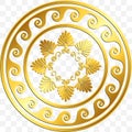 Traditional vintage gold Greek ornament, Meander Royalty Free Stock Photo