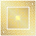 Traditional vintage gold Greek ornament, Meander Royalty Free Stock Photo