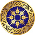 Vector Traditional vintage gold Greek ornament, Meander