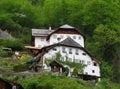 Traditional Vintage Style Houses on the Hill, Hallstatt, Austria