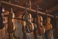 Traditional violin maker studio Royalty Free Stock Photo
