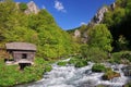 Water mill on the spring of Cerna river Royalty Free Stock Photo