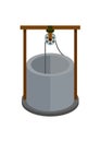 Traditional water well. Simple flat illustration. Royalty Free Stock Photo