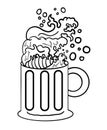 Traditional wave on top beer glass.wave foam on beer. Royalty Free Stock Photo