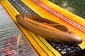 Traditional weaving hand-loom for carpets in Bulgaria. Crafts. Royalty Free Stock Photo