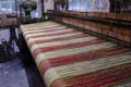 Traditional weaving loom, Welsh blanket making.