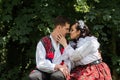 Traditional wedding in Maramures, bride and groom wear traditional clothes