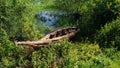 Traditional weed boat,shore of Tana lake. Bahir Dar, Ethiopia Royalty Free Stock Photo