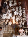 Traditional white and brown hats made in Cuenca, Ecuador