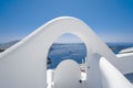 Traditional white buildings and rooftops in the villages of Santorini Island in Greece Royalty Free Stock Photo