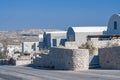 Traditional white buildings and rooftops in the villages of Santorini Island in Greece Royalty Free Stock Photo