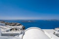 Traditional white buildings and rooftops in the villages of Santorini Island in Greece Royalty Free Stock Photo