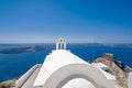 Traditional white buildings and rooftops in the villages of Santorini Island in Greece Royalty Free Stock Photo