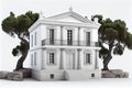 traditional white Greek house facade Royalty Free Stock Photo